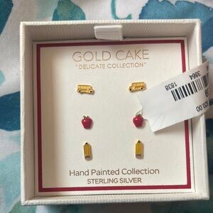 Gold Cake Sterling Silver School Set